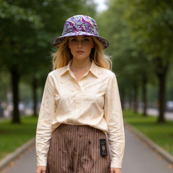 Etro Multicolor Paisley Hat Soft Suede